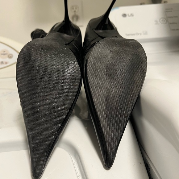 Black Leather Boots with skinny Metal Heel Size 37 - Picture 7 of 10